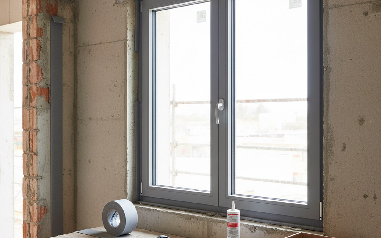 Pose de compribande autour d'une fenêtre pour une meilleure étanchéité
